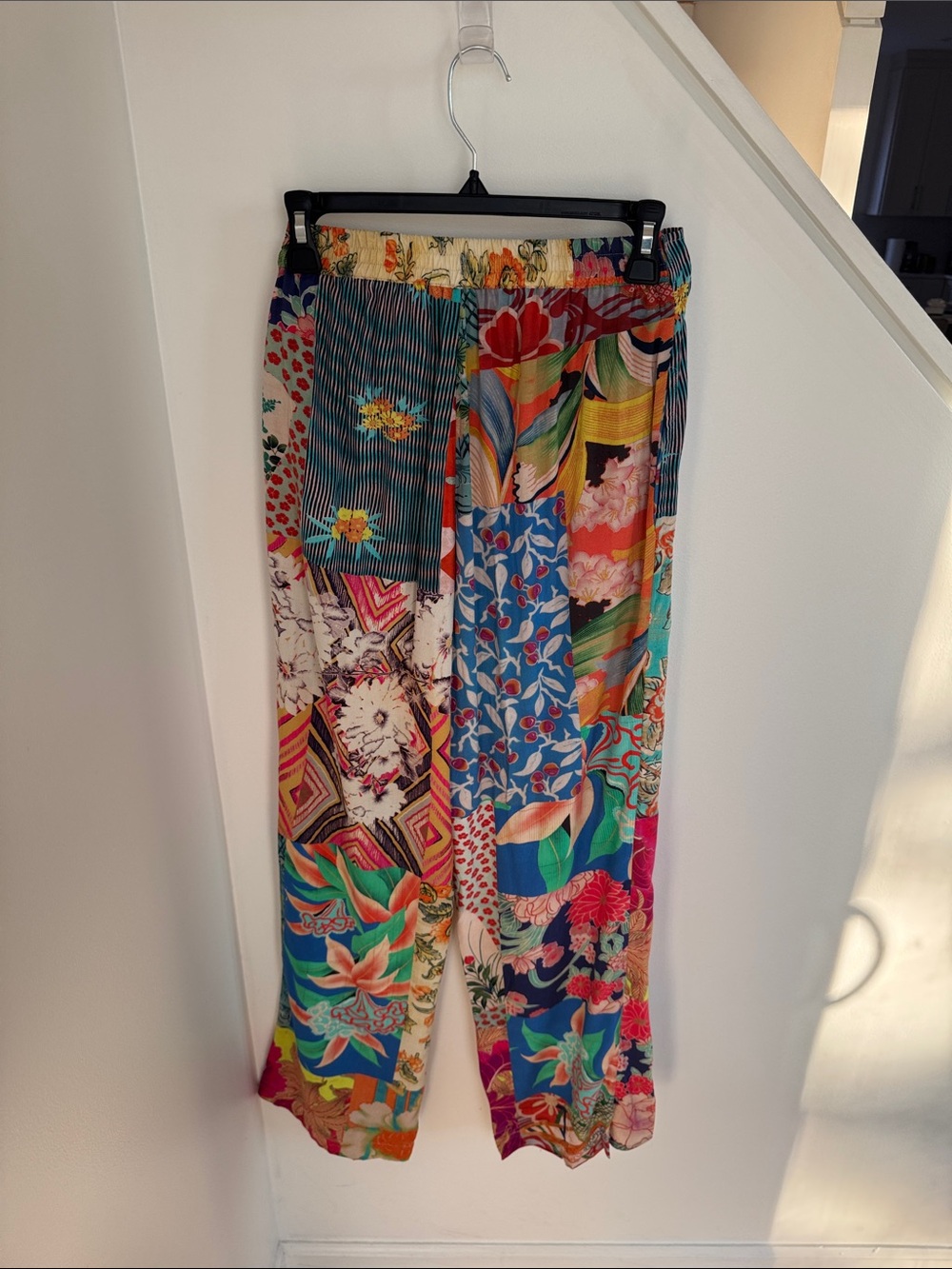 Johnny Was Multicolor Patchwork Wide-Leg Pants - Picture 4 of 6